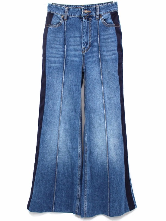 Zimmermann Denim - Zimmermann Rhythmic Wide-Leg Two-Tone Blue Jeans for Women 29